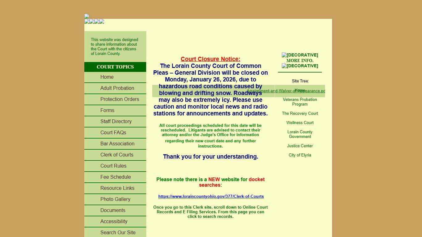 Lorain County Court of Common Pleas - Home Page